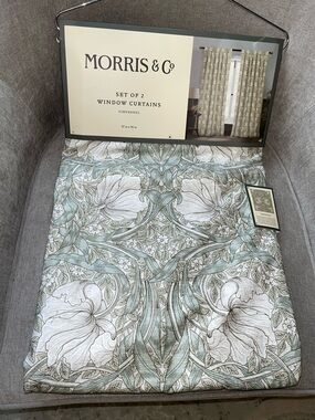 Morris & Co Pimpernel Window Drapes Panels Set Of 2 Size 36” x 96” Nwt